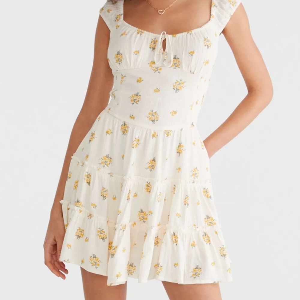 Aeropostale White and Yellow Floral Dress